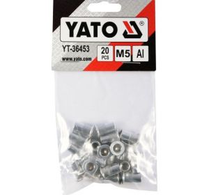 Threaded Aluminium Rivet Nuts M5, 20 Pcs  YT-36453