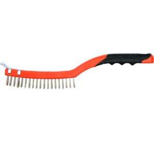 Wire Brush SS With Plastic Handle 3 x 19 Rows With Scraper  YT-6336
