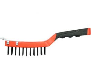 Wire Brush Steel With Plastic Handle 4 x 11 Rows With Scraper  YT-6333