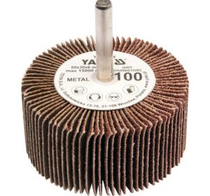 Flap Wheel With Shaft 60 x 30 x 6mm Grit:120 Brown Color Yato Brand YT-83365