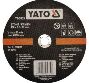 Stone Cutting Disc 230 x 3.2 x 22mm Yato Brand YT-5935