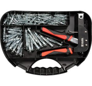 Plier for Hollow Expansion Bolt w/Bolts 60pcs Plastic Box Yato Brand YT-51451