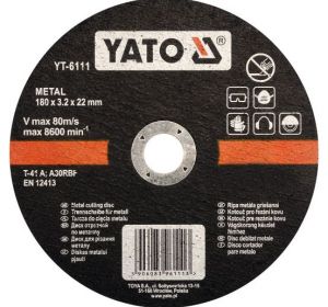 Metal Cutting Disc 180 x 3.2 x 22mm Yato Brand YT-6111
