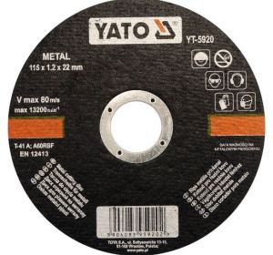 Metal Cutting Disc 115 x 1.2 x 22mm Yato Brand YT-5920