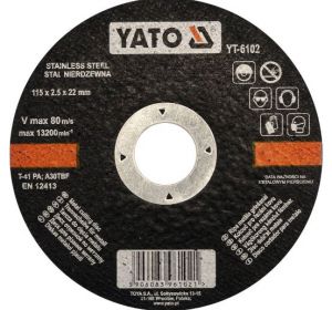 Inox Cutting Disc 115 x 2.5 x 22mm Yato Brand YT-6102