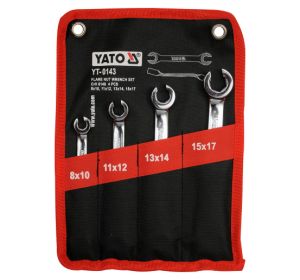Flare Nut Wrench Set 8 x 10, 11 x 12, 13 x 14, 15 x 17Mm Yato Brand YT-0143
