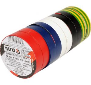 Insulation Tape 10pcs/set 12mm x 10M Assorted colors Yato Brand YT-8156