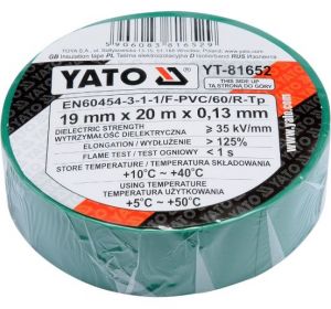 Insulation Tape 19mm x 10M Green color  YT-81652