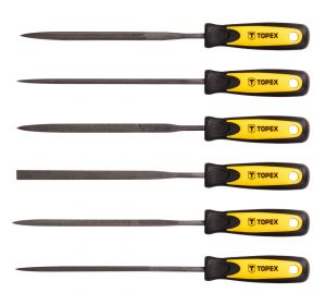 Needle file set 6pcs. (3 x 140mm) with doublemaerial handles