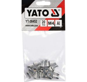 Threaded Aluminium Rivet Nuts M4, 20 Pcs  YT-36452
