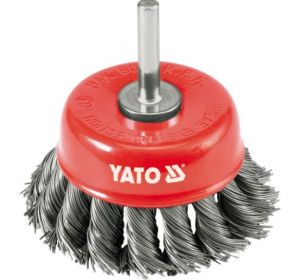 Cup Brush Twisted Wire 75mm,6mm bar  YT-4752