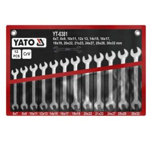 Double Open End Spanner 12pcs/set 6 x 7-30 x 32mm Yato Brand YT-0381