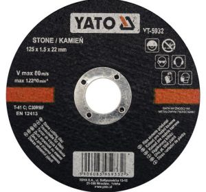 Stone Cutting Disc 125 x 1.5 x 22mm Yato Brand YT-5932