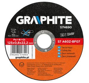 Steel cutting disc 125 x 0.8 x 22 mm, 57A60Z-BF07 Industrial Line
