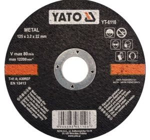 Metal Cutting Disc 125 x 3.2 x 22Mm Yato Brand YT-6110