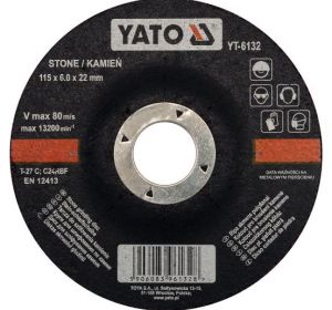 Stone Grinding Disc Depressed Center 115 x 6.0 x 22mm Yato Brand YT-6132
