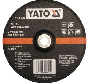 Metal Grinding Disc 230 x 6.0 x 22mm Yato Brand YT-6125