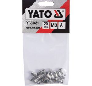 Threaded Aluminium Rivet Nuts M3, 20 Pcs  YT-36451