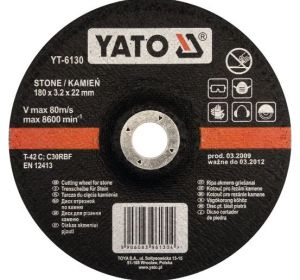 Stone Cutting Disc 180 x 22 x 3.2mm Depressed Center Yato Brand YT-6130