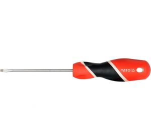 Yato 3 x 100mm Slotted Flat Screwdriver, YT-25902, Red/Black